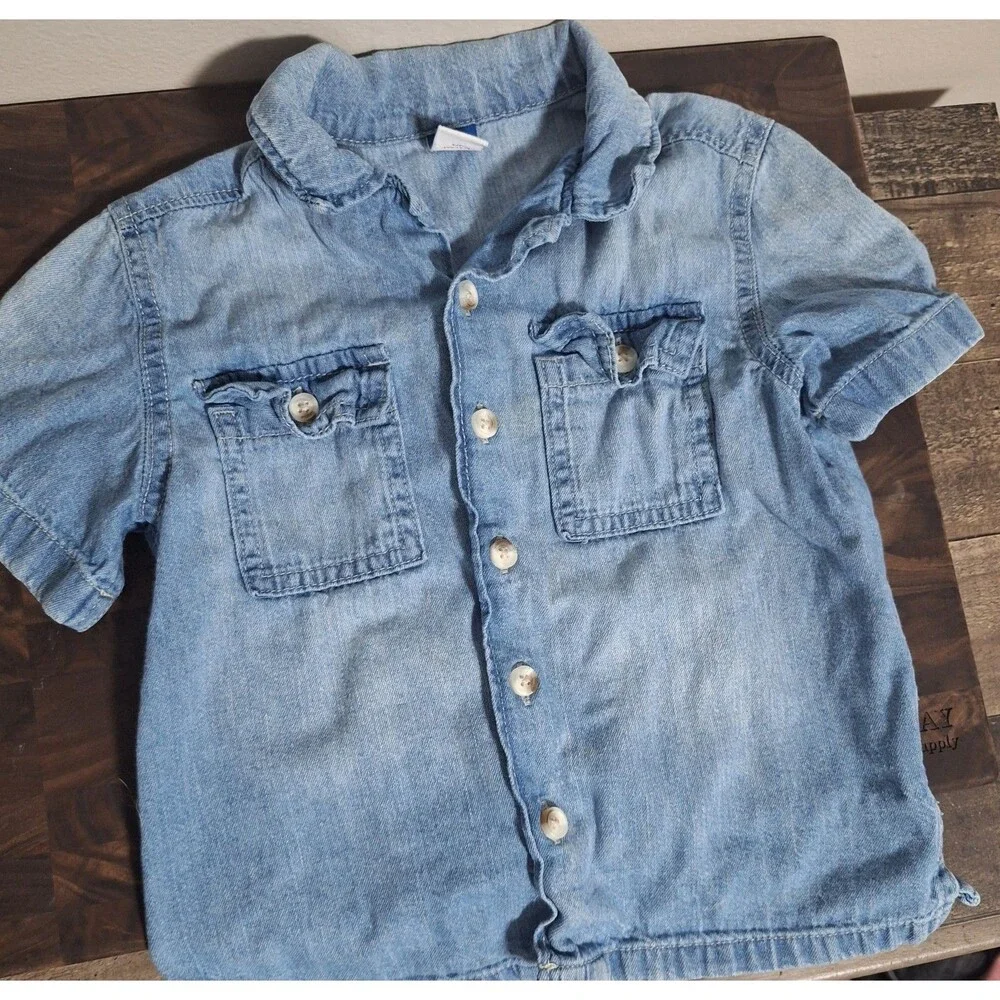 Old Navy 3t girls button up denim‎ shirt